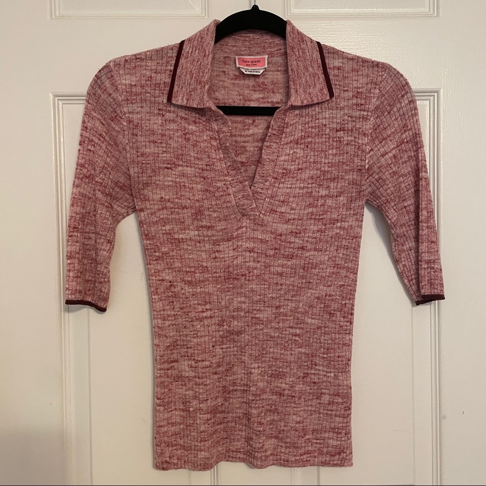 kate spade fine knit polo sweater